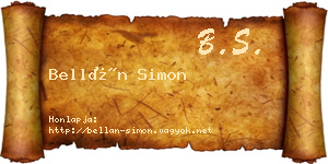 Bellán Simon névjegykártya